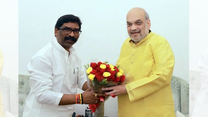 Jharkhand Chief Minister Hemant Soren calls on Union Home Minister Amit Shah in New Delhi, 27 June | Twitter | @JharkhandCMO
