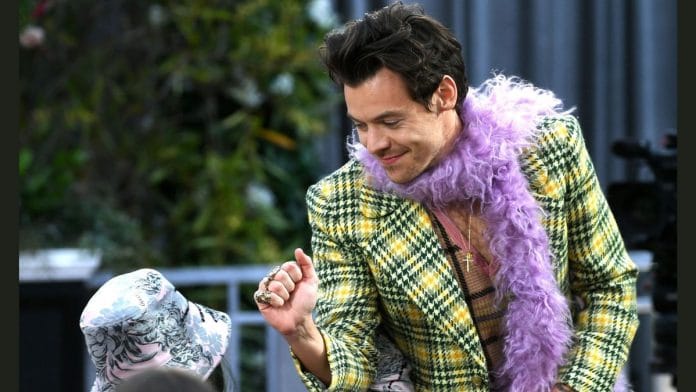 Bucket hat meet feather boa Photographer: Kevin Winter/Getty Images North America