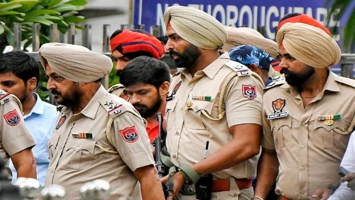 Lawrence Bishnoi being produced in Delhi Court in connection with the killing of Congress leader and Punjabi singer Sidhu Moose Wala, in New Delhi | ANI