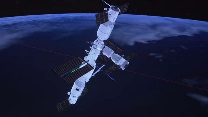 The Tiangong space station after the docking of Shenzhou-14 | Twitter/@TiangongStation