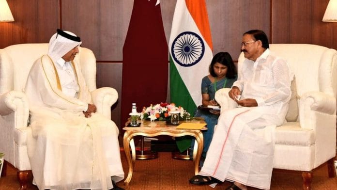 Anti-Prophet remarks made by ex-BJP spokespersons were also raised by Qatar Shura Council Speaker Hassan bin Abdulla Al-Ghanim during his meeting with Vice-President M Venkaiah Naidu in Doha earlier this week | ANI/Twitter/@VPSecretariat