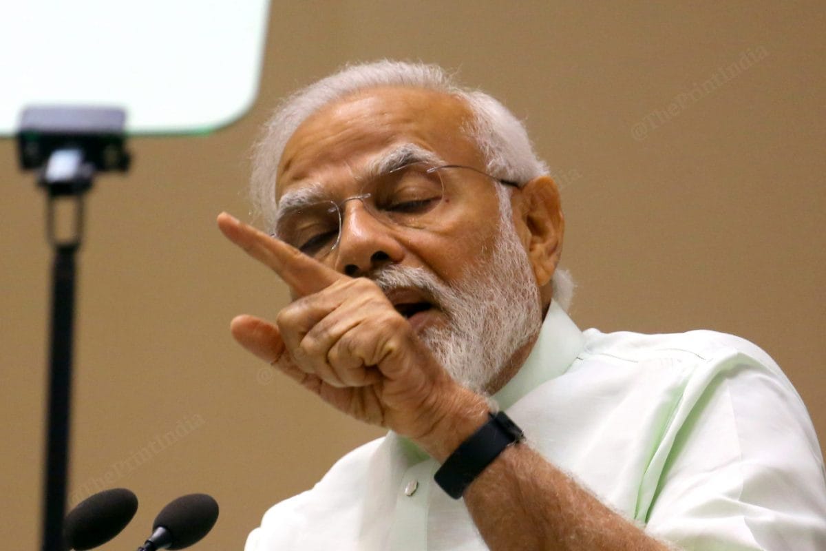 PM Modi addresses civil servants at the Vigyan Bhawan event | Photo: Praveen Jain | ThePrint