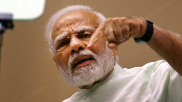 Modi was speaking at the 75 year celebration of independence | Photo: Praveen Jain | ThePrint