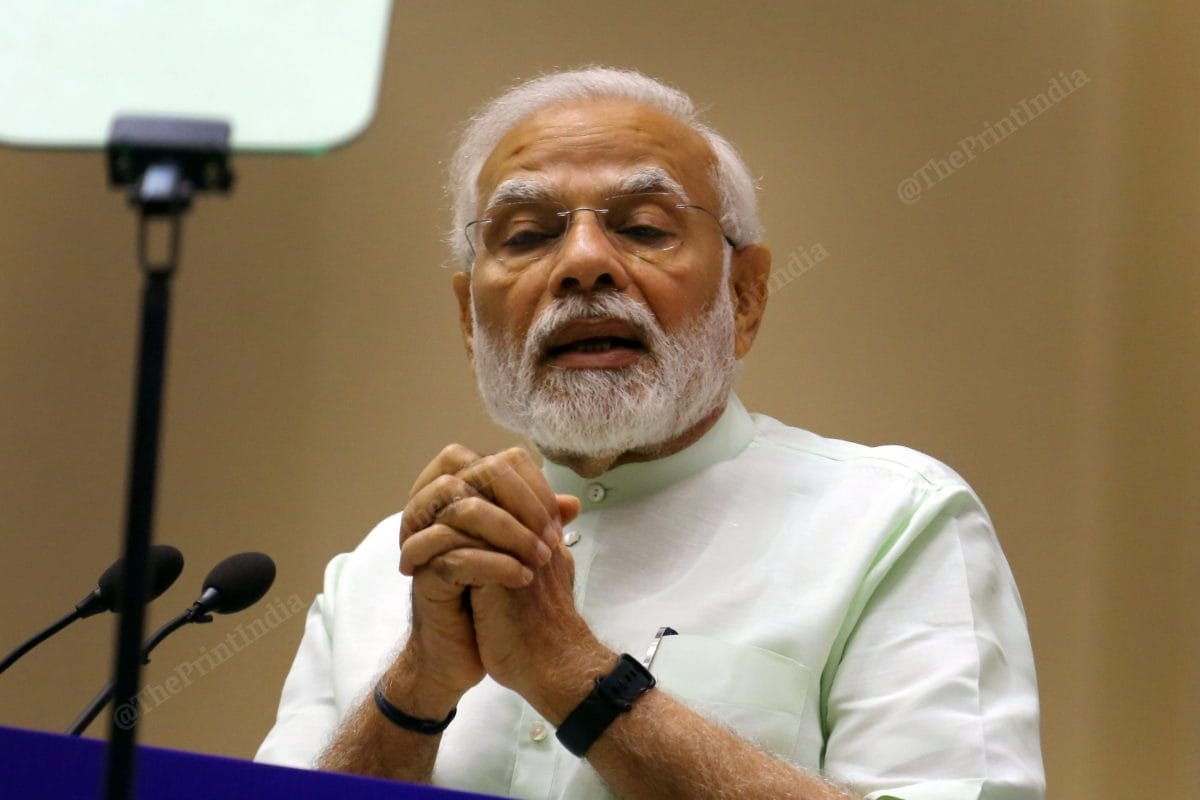 PM Modi spoke of his government's push for "people-centric" governance | Photo: Praveen Jain | ThePrint