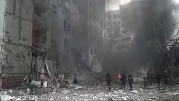 File image of a rocket strike in Kyiv | Representational image | ANI