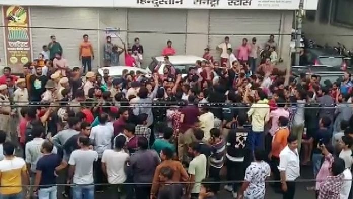 Locals protest after the killing of a tailor in Udaipur's Maldas on 29 June 2022 | ANI Photo