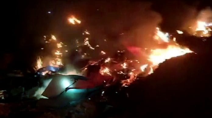 A MiG-21 fighter aircraft of the Indian Air Force crashed in Barmer district on 28 July 2022 | ANI Photo