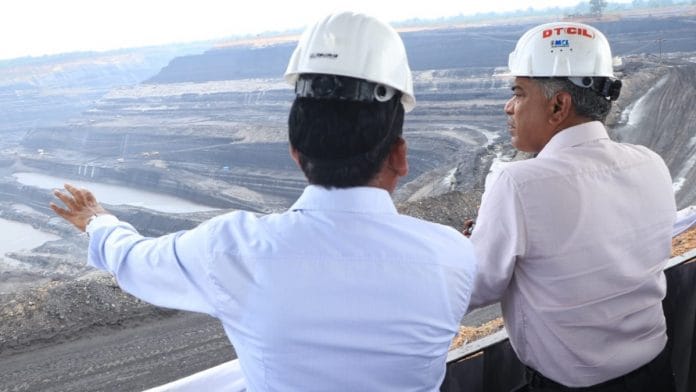 File photo of senior officials of Coal India Limited reviewing a mining project in Odisha | Twitter | @CoalIndiaHQ