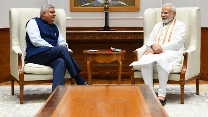 West Bengal governor Jagdeep Dhankhar with Prime Minister Narendra Modi | Twitter | @narendramodi