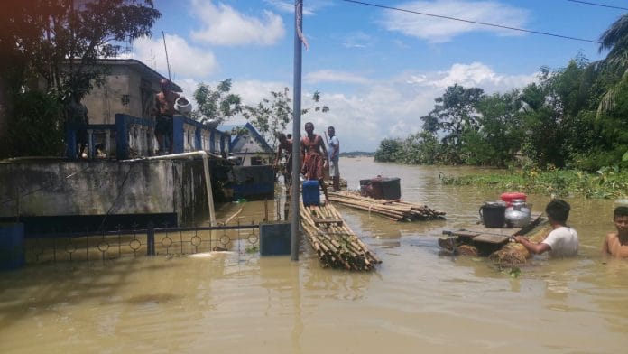 File photo of the flood in outskirts of Silchar town | Angana Chakrabarti | ThePrint