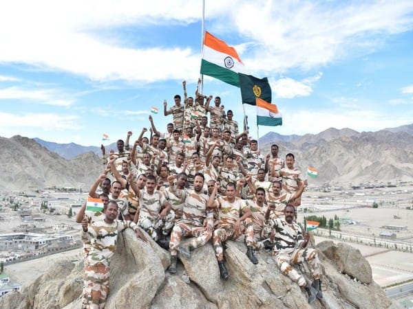 'Azadi Ka Amrit Mahotsav': ITBP troops wave national flag at 12,000 feet