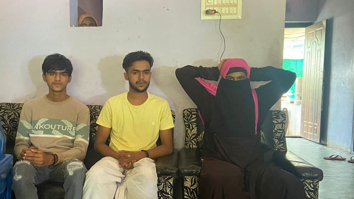 Mohammed Masood's mother and brothers at their house in Bellare | Photo: Madhuparna Das | ThePrint