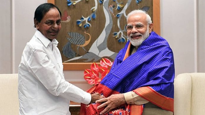 Chief Minister of Telangana K. Chandrashekar Rao calling on Prime Minister Narendra Modi in New Delhi | ANI