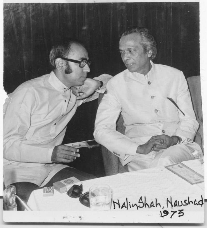 Nalin Shah with music director Naushad. | Photo credit: Special arrangement