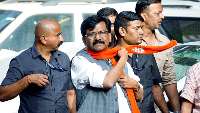 Shiv Sena MP Sanjay Raut at the ED office in Mumbai Sunday | ANI