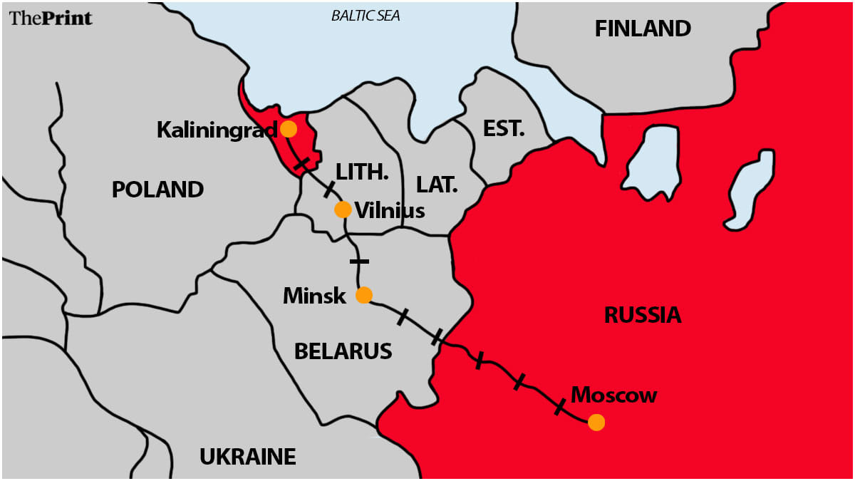 The railway line connecting Russia and Kaliningrad