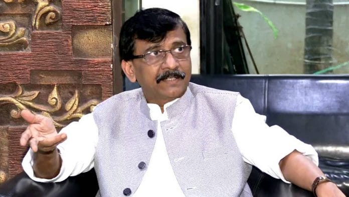 File photo of Sanjay Raut addressing a press conference | ANI