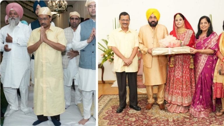 Viral photo of Arvind Kejriwal in ‘ill-fitted’ kurta at Bhagwant Mann wedding is morphed