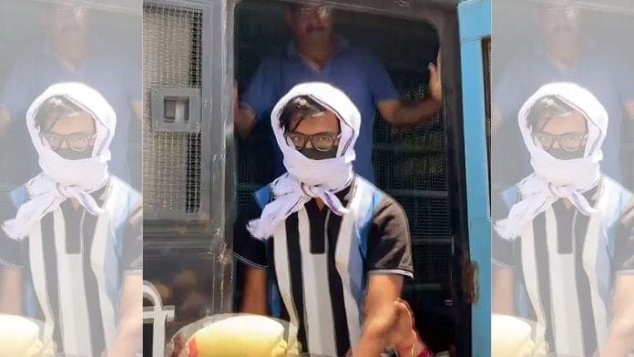 Alt News co-founder Mohammad Zubair being produced at a court in Sitapur, on 7 July 2022 | ANI photo