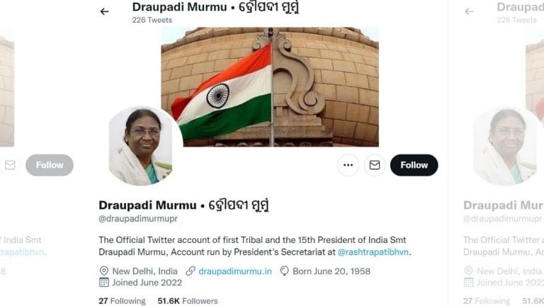 Droupadi Murmu not on Twitter. Mamata, Sharad Pawar, Sadhguru & more fall for imposter handle