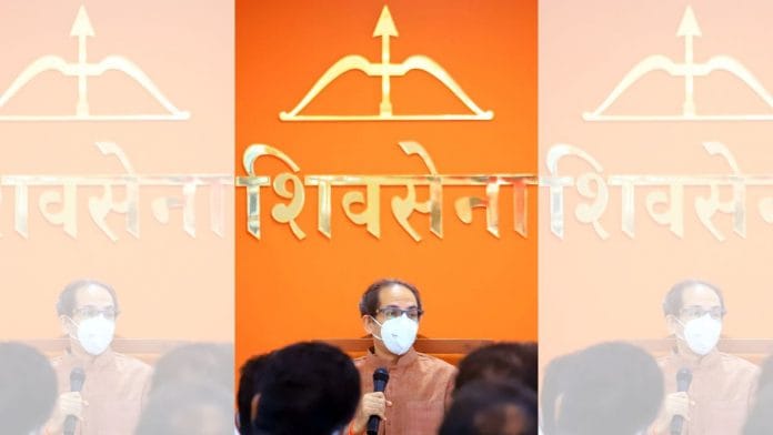 Former Maharashtra Chief Minister Uddhav Thackeray at the Shiv Sena Bhavan, Mumbai, 4 July. Credit: ANI Photo/ ANI Pic Service