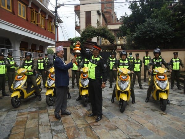 Nepal's Lalitpur city Police becomes country's 1st local body to use electric vehicles 