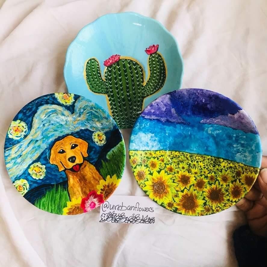 Artsy decorative multipurpose plate| urrbanflowers