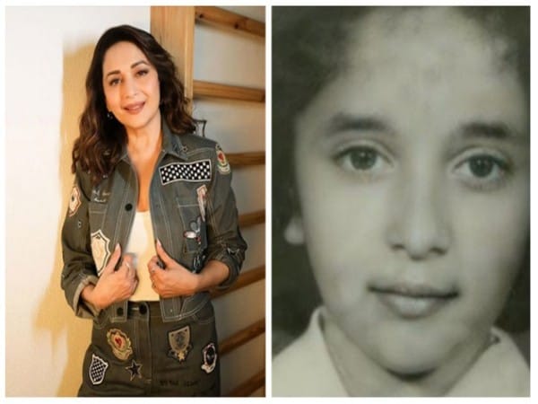 Check out Madhuri Dixit's childhood picture shared by her hubby