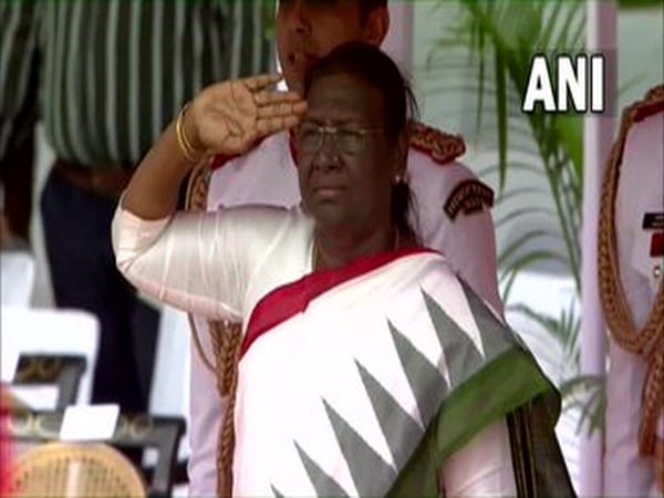 President Droupadi Murmu receives ceremonial salute at Rashtrapati Bhavan