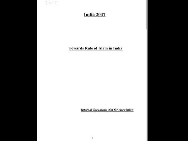 Disturbing details emerge from internal PFI document -'India Vision 2047'