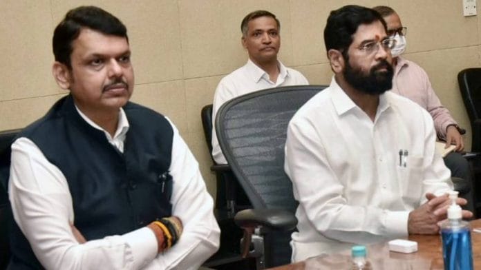 Devendra Fadnavis and Eknath Shinde at a meeting Thursday | ANI