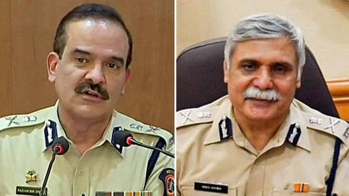 File photos of former Mumbai Police commissioners Param Bir Singh and Sanjay Pandey | ANI