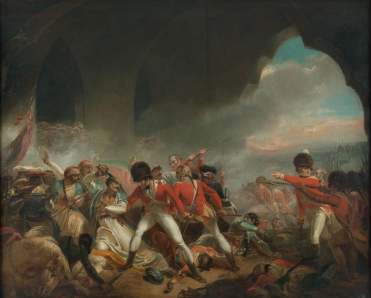 Henry Singleton (1766-1839), The Last Effort and Fall of Tippoo Sultaun c. 1802, Oil on canvas | Shivani Benjamin, DAG, The Claridges/New Delhi