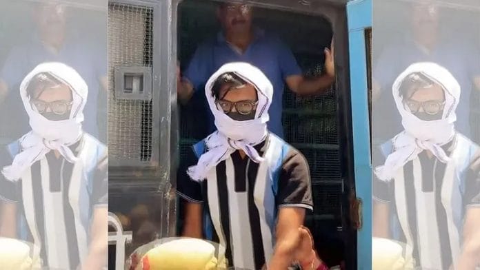 Alt News co-founder Mohammed Zubair being produced at a court in Sitapur on 7 July | ANI