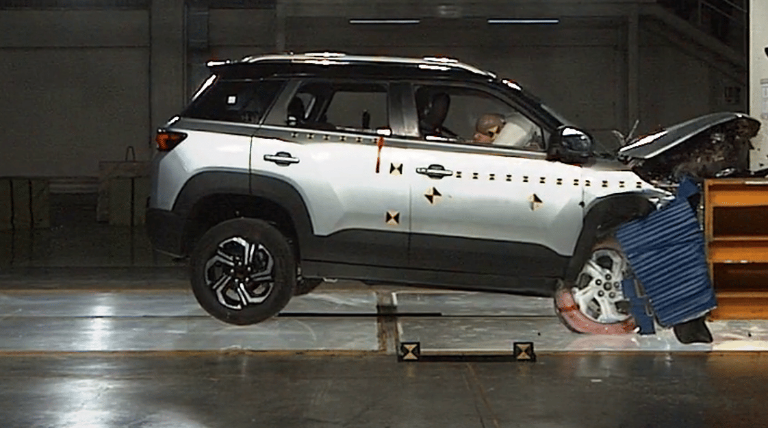 Maruti Suzuki Brezza Frontal offset Crash testing | Photo Credit: Maruti-Suzuki