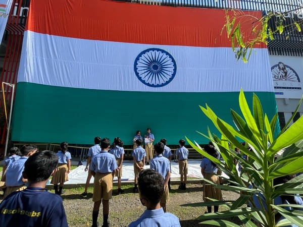 Asoka World School in Kochi, Kerala hoisted the largest flag to celebrate 75th Independence Day