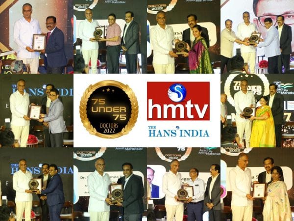 hmtv and The Hans India honored 75 doctors from across the country in the first-of-its-kind '75 Under 75' event in Hyderabad