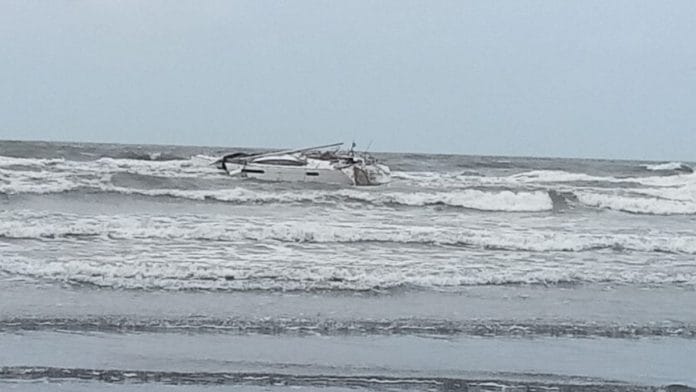 Boat that was recovered in Raigad area. (Photo/ANI)