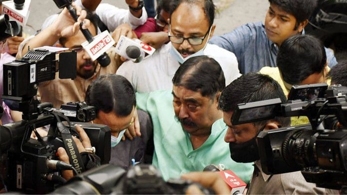 Trinamool Congress (TMC) leader Anubrata Mondal appears before CBI in Kolkata on 19 May, 2022 | Credit: ANI Photo