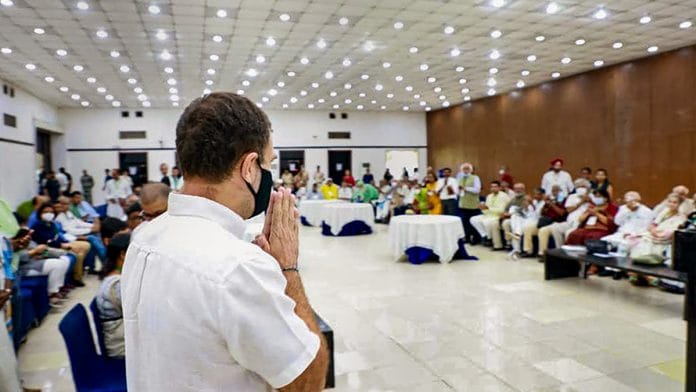 Rahul Gandhi at the 'Bharat Jodo Yatra' conclave at Constitution Club, in New Delhi | PTI
