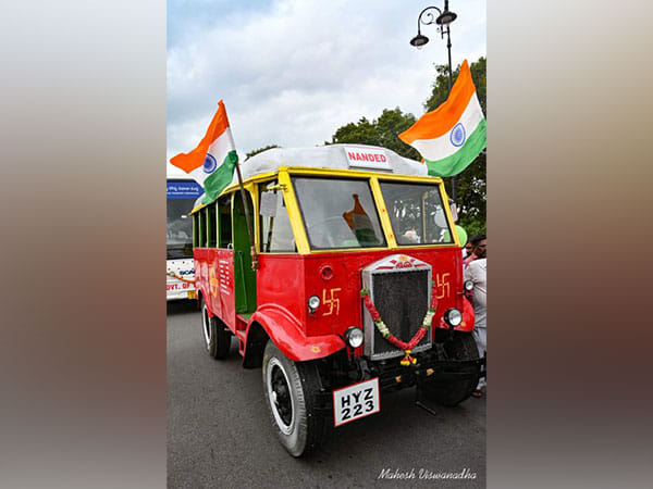 Nizam-era Albion bus showcased in TSRTC parade in Hyderabad