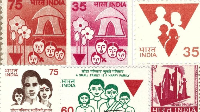 Population control messages on Indian stamps from 1966 to 2005. How postal dept played key role