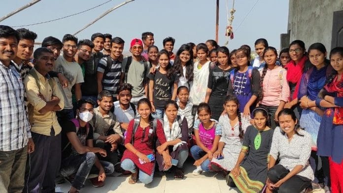 Radhika Tak, a mental health specialist (in centre, wearing glasses) with a batch of Eklavya students | By special arrangement