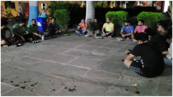 Students protesting outside Azad Bhawan in IIT-Roorkee | Special Arrangement