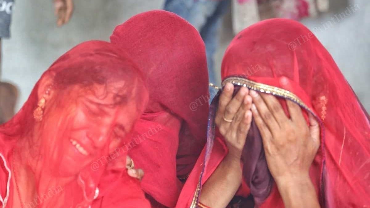 Pavni Devi (left), the child's mother. mourns the death of her child in Jalore | Photo: Praveen Jain | ThePrint
