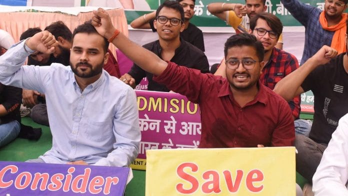 Students who returned from Ukraine organise a dharna at Delhi's Ramlila Maidan demanding enrolment in Indian medical courses | ANI