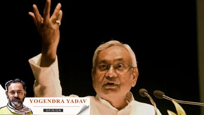 Bihar CM Nitish Kumar addressing a gathering in Patna | ANI Photo