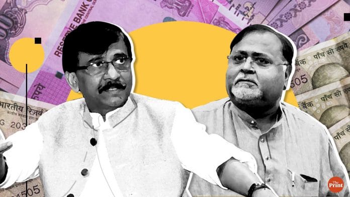 Sanjay Raut and Partha Chatterjee | Illustration by Ramandeep Kaur | ThePrint