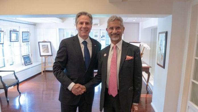 External Affairs Minister S. Jaishankar with US Secretary of State Antony in Cambodia, on 4 August 2022 | Twitter/@SecBlinken