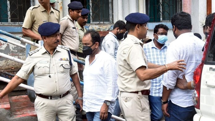The Howrah District Court sends three suspended Congress MLAs — Irfan Ansari, Rajesh Kachhap and Naman Bixal Kongari — to police remand for 10 days, Howrah, 7 August | Credit: ANI Photo